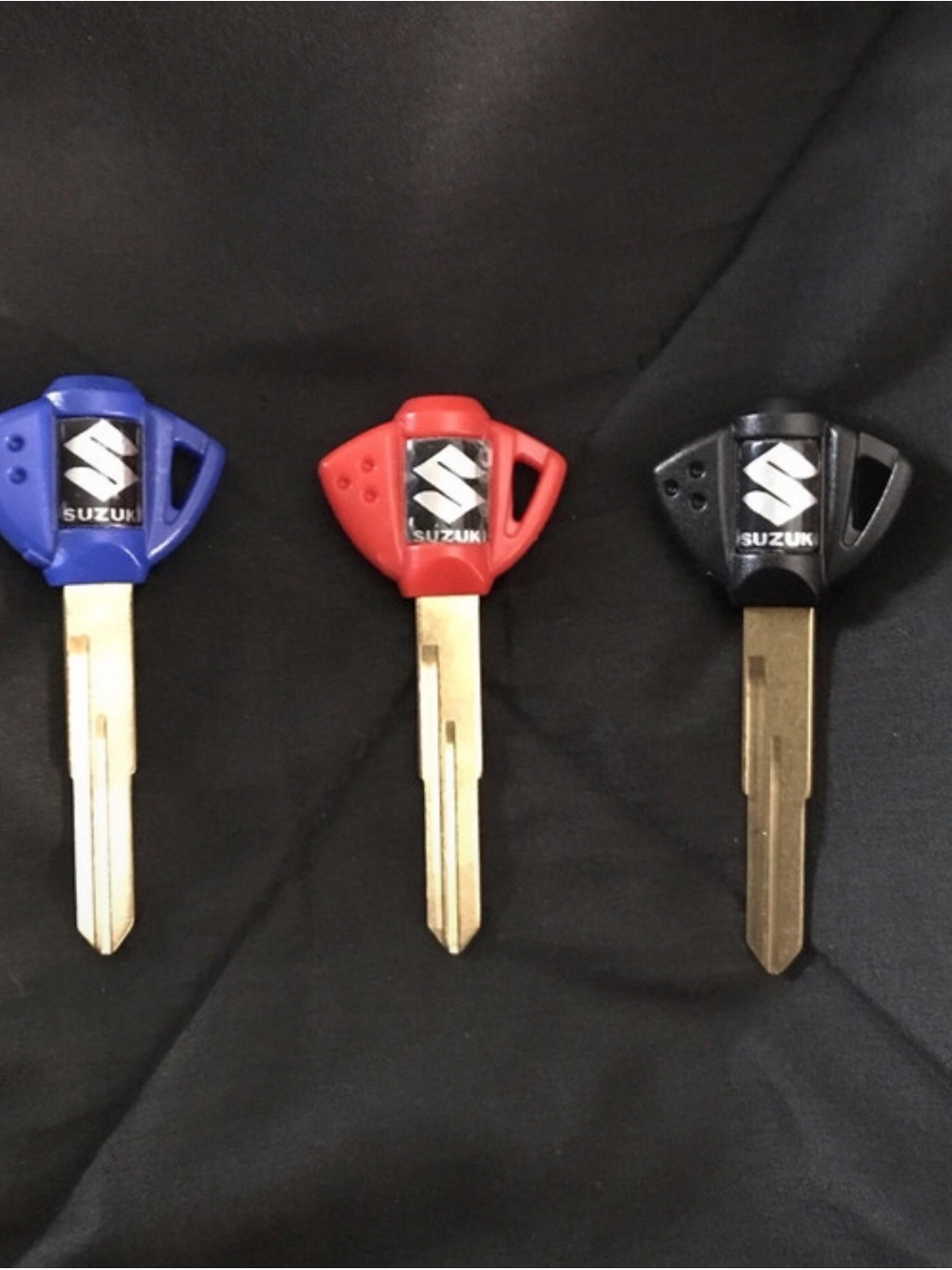 Motorcycle Key Set - Blue, Red, Black Replacement Key Covers